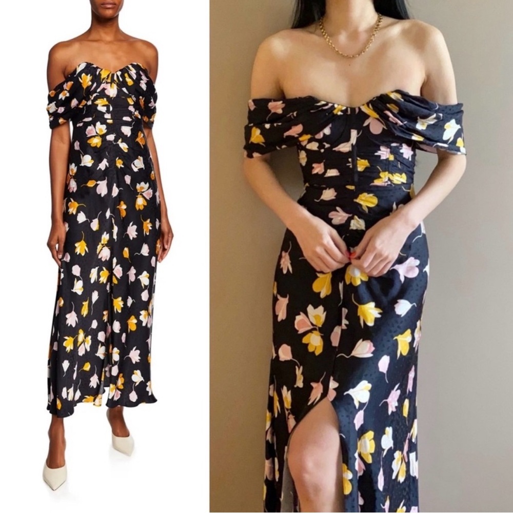 Self Portrait Off Shoulder Floral Printed Dress sz4